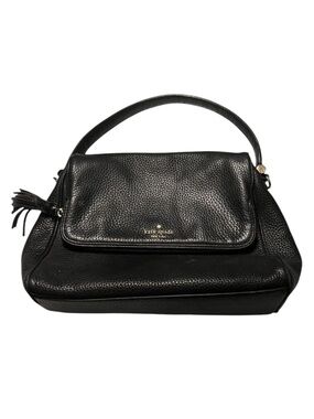 KATE SPADE New York Mini Carmen Southport Avenue Leather Fold-Over Bag Black